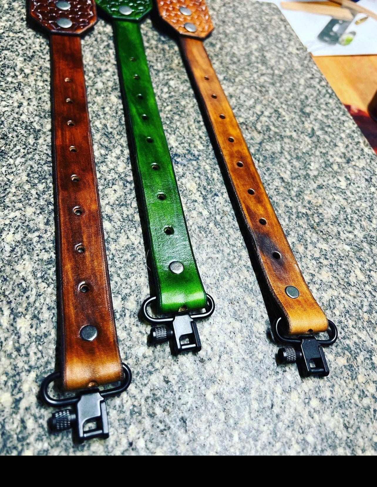 Custom Leather Rifle Sling - Black