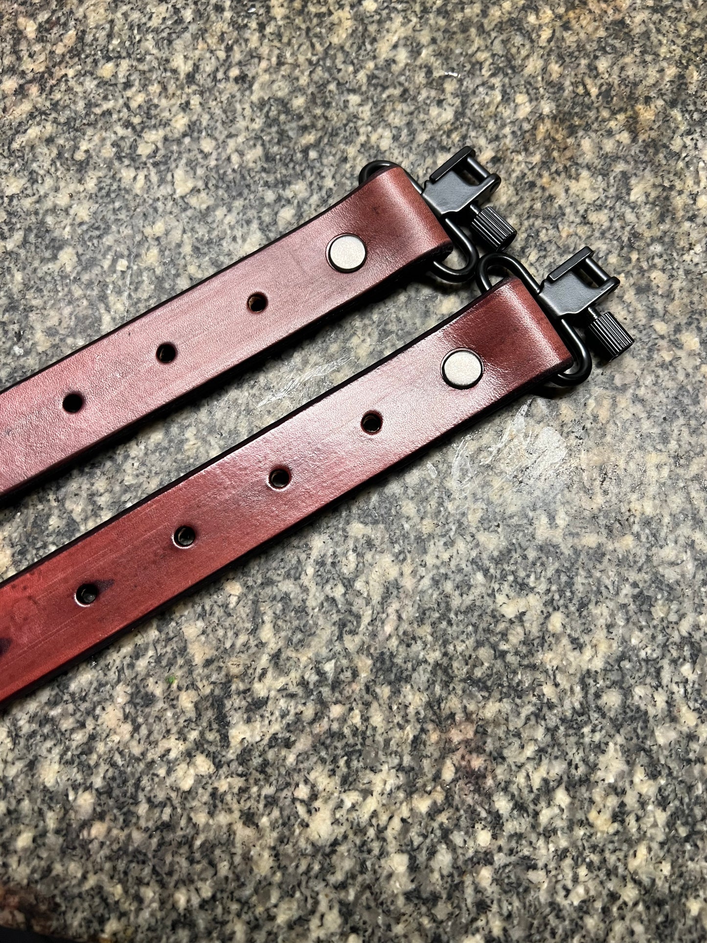 Custom Leather Rifle Sling - Dark Mahogany